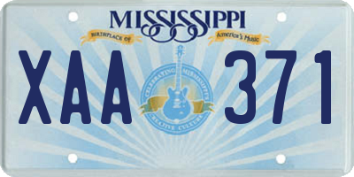 MS license plate XAA371