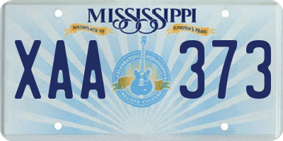 MS license plate XAA373