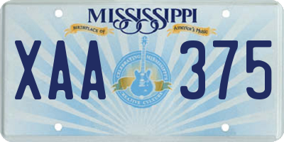MS license plate XAA375