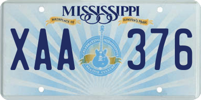 MS license plate XAA376