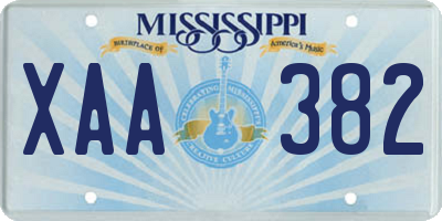 MS license plate XAA382
