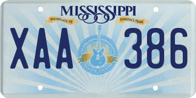 MS license plate XAA386