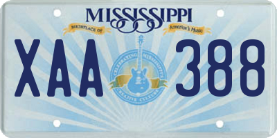 MS license plate XAA388
