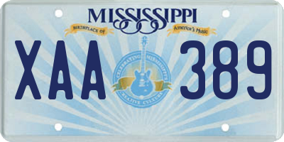 MS license plate XAA389