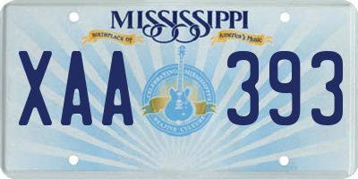MS license plate XAA393