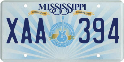 MS license plate XAA394