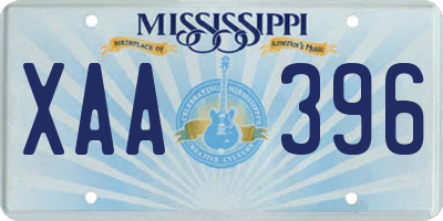 MS license plate XAA396