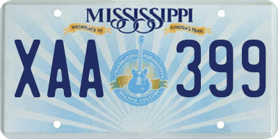 MS license plate XAA399