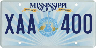 MS license plate XAA400