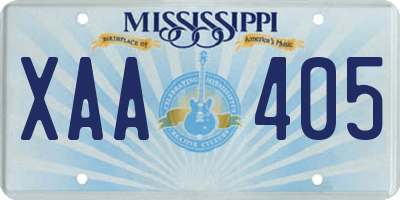 MS license plate XAA405