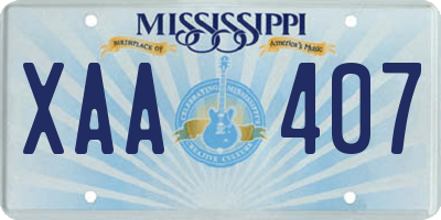 MS license plate XAA407