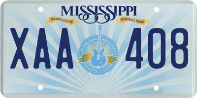 MS license plate XAA408