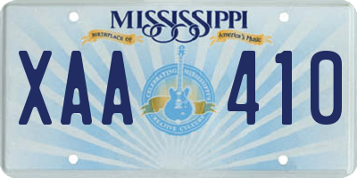 MS license plate XAA410