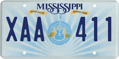 MS license plate XAA411