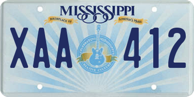 MS license plate XAA412