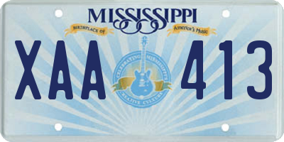 MS license plate XAA413