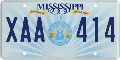 MS license plate XAA414