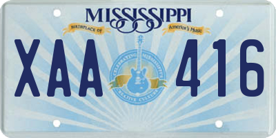 MS license plate XAA416