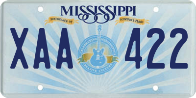MS license plate XAA422