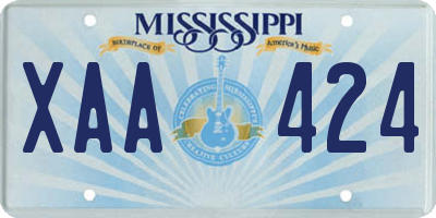MS license plate XAA424