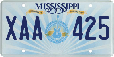 MS license plate XAA425