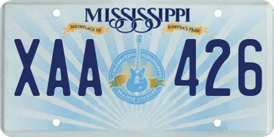 MS license plate XAA426