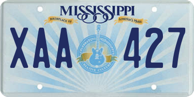 MS license plate XAA427