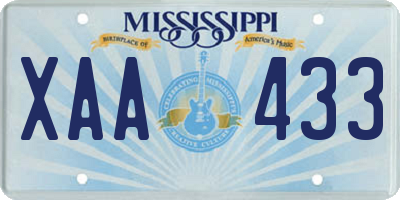 MS license plate XAA433