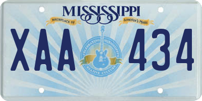 MS license plate XAA434