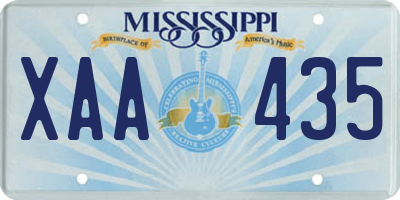 MS license plate XAA435