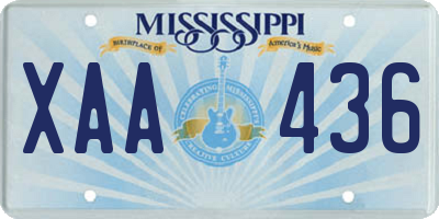MS license plate XAA436