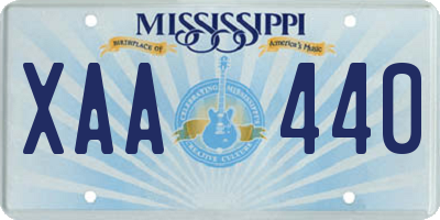 MS license plate XAA440