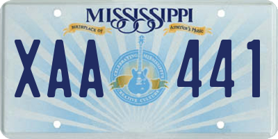 MS license plate XAA441