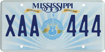 MS license plate XAA444