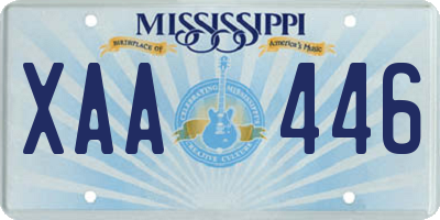 MS license plate XAA446