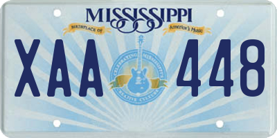 MS license plate XAA448