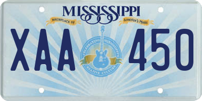 MS license plate XAA450
