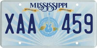 MS license plate XAA459