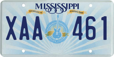 MS license plate XAA461