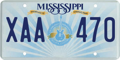MS license plate XAA470