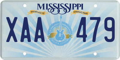 MS license plate XAA479