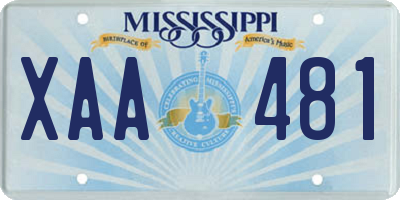 MS license plate XAA481