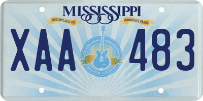 MS license plate XAA483