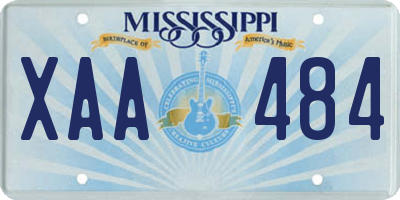MS license plate XAA484