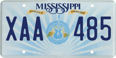 MS license plate XAA485