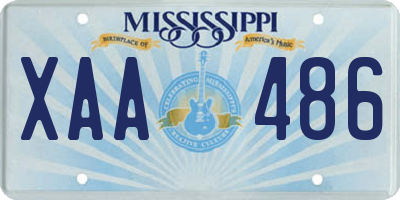 MS license plate XAA486