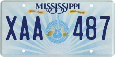 MS license plate XAA487