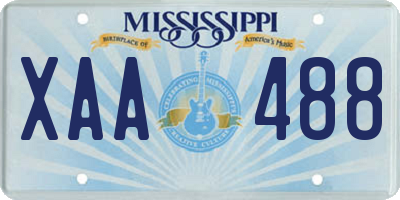 MS license plate XAA488