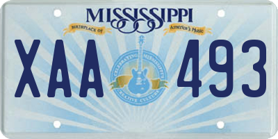 MS license plate XAA493
