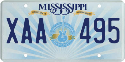 MS license plate XAA495